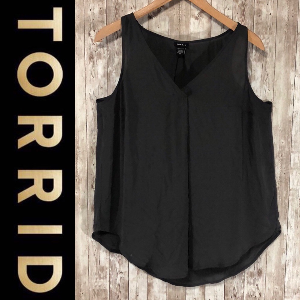 Torrid Beautiful Slate Grey Sleeveless Blouse Sz00